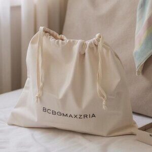 BCBG BCBGMAXAZRIA Cotton Dust Bag Drawstring Boots Shoes Crossbody Purse Storage